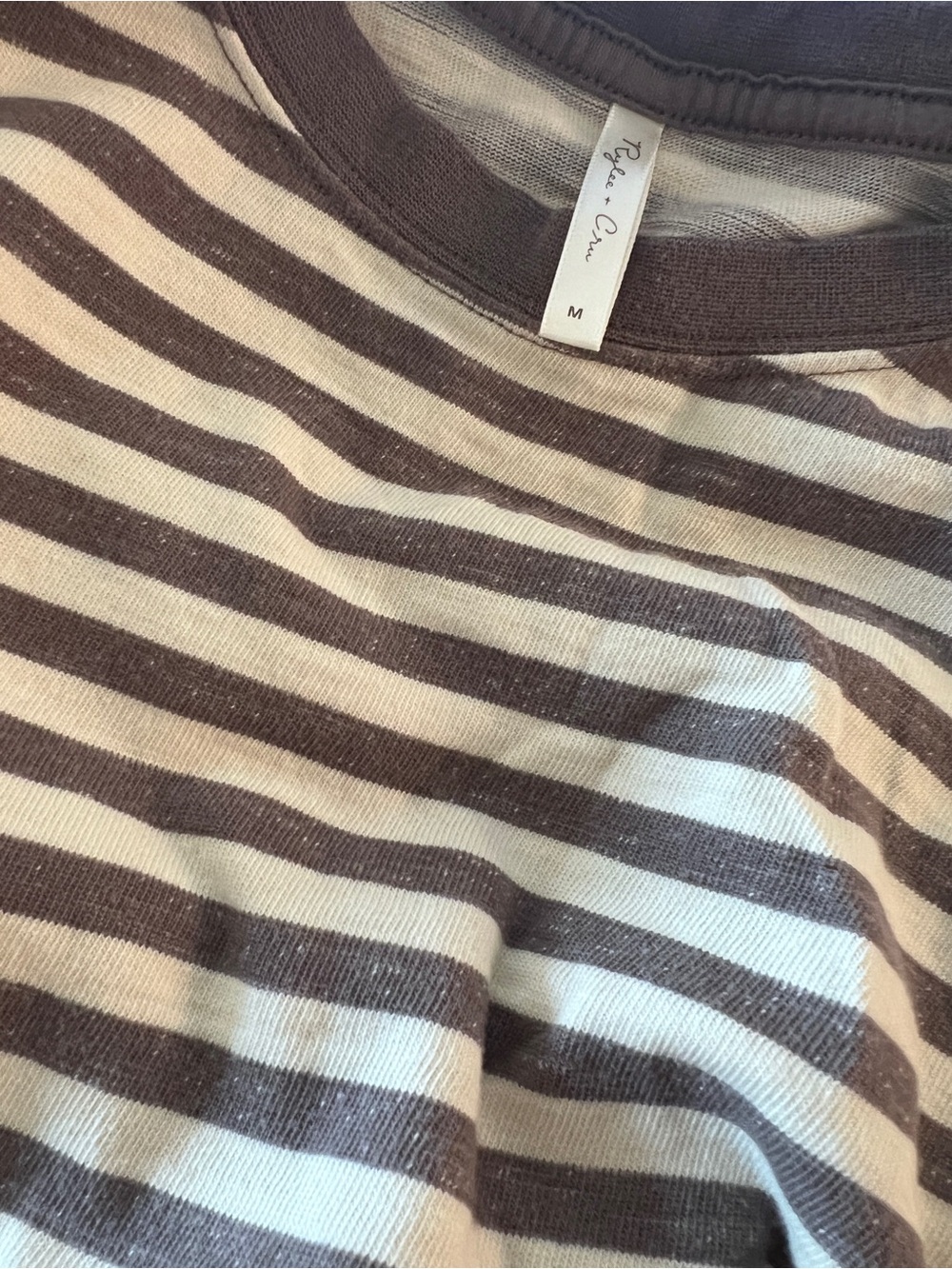 Rylee and Cru Charcoal Stripe Womens T-Shirt Dress Medium - Picture 2 of 4